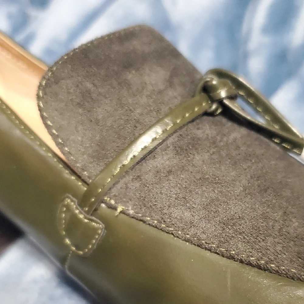 Journee Collection Green Heeled Loafers with Classic Design Nwot